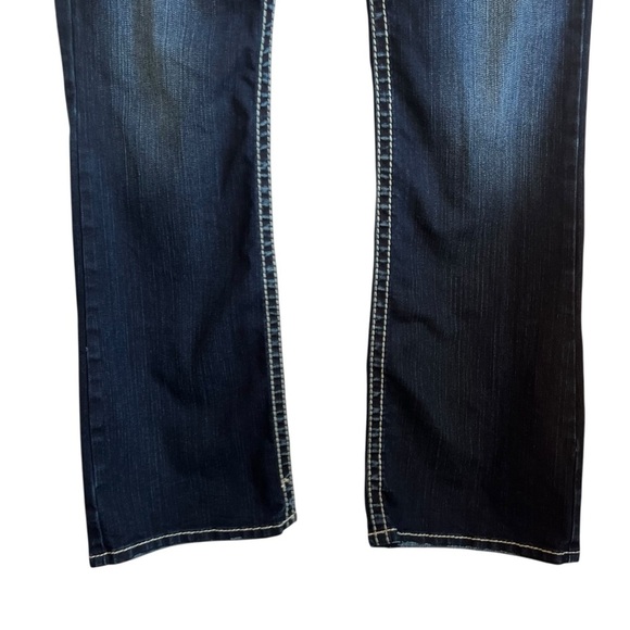 Silver Jeans Natsuki Flap Low Rise Bootcut Jeans 33 Dark Wash Contrast Stitch - Picture 5 of 16